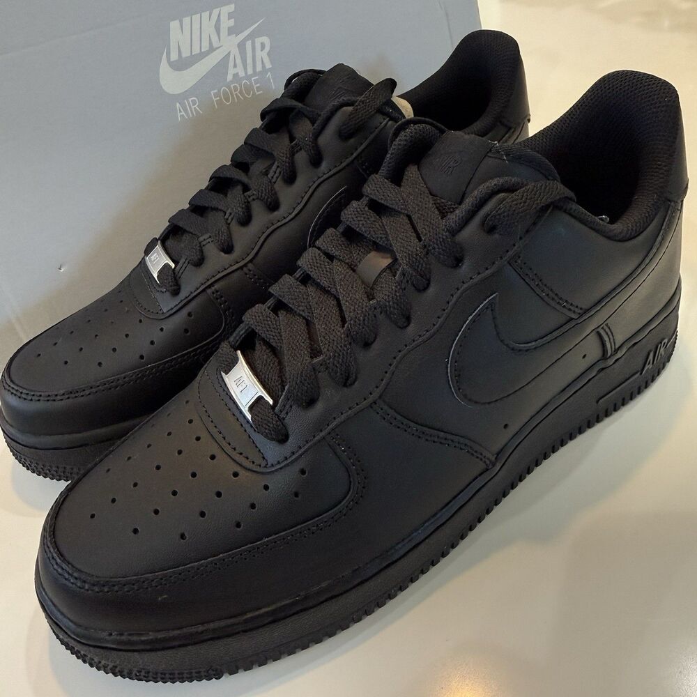 Size 10.5 - Nike Air Force 1 Low '07 Black 315122-001 Ships Fast Brand New w Box